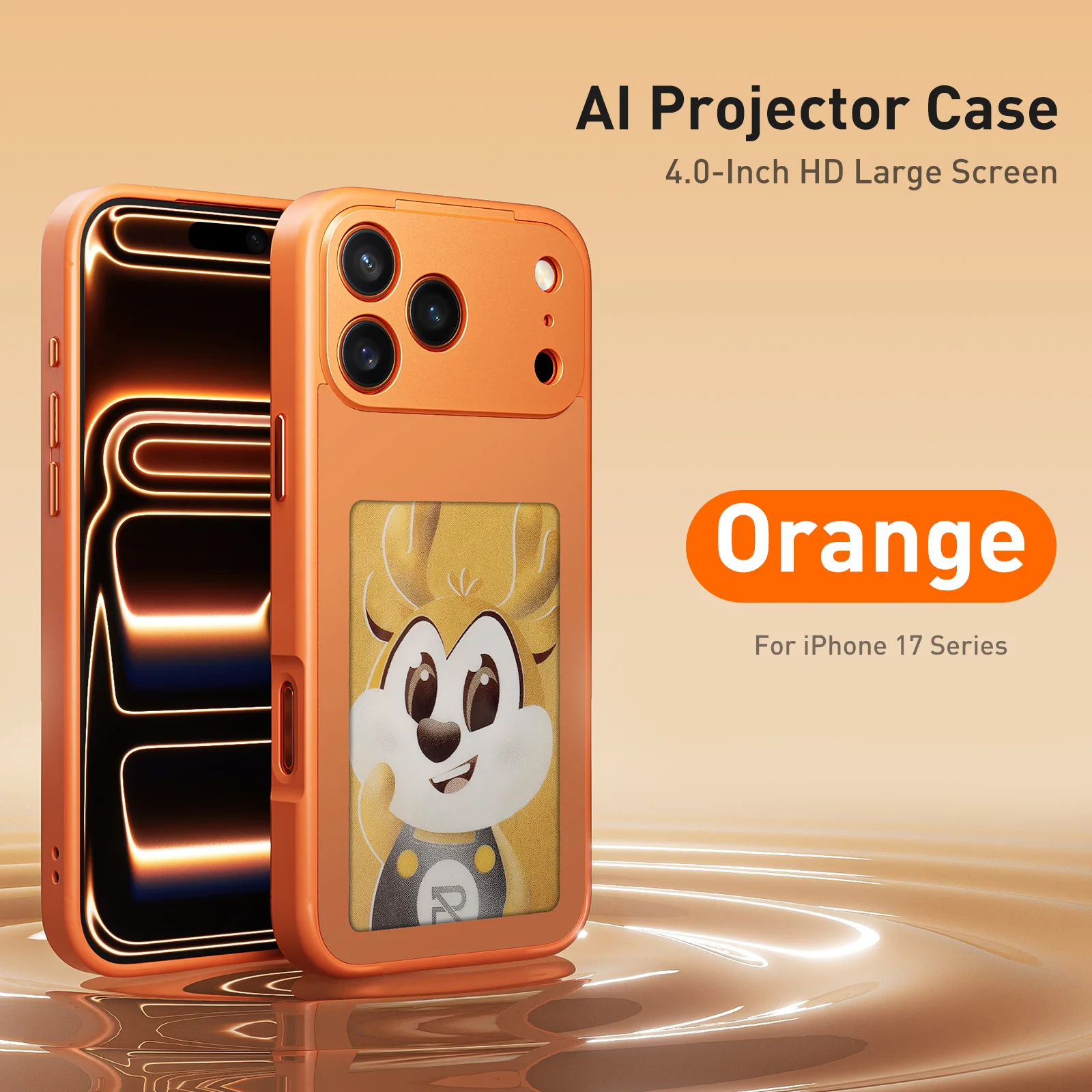 High Tech NFC DIY E Ink Screen Display AI Case For iPhone 17 Pro Max Customized Image Transmission Syncing Projector Cover