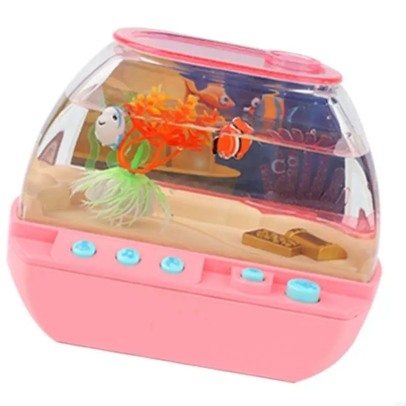 Y88D Luce notturna per acquario virtuale per bambini LED Decorazioni per acquari Lampada leggera per cartoni animati con gioco