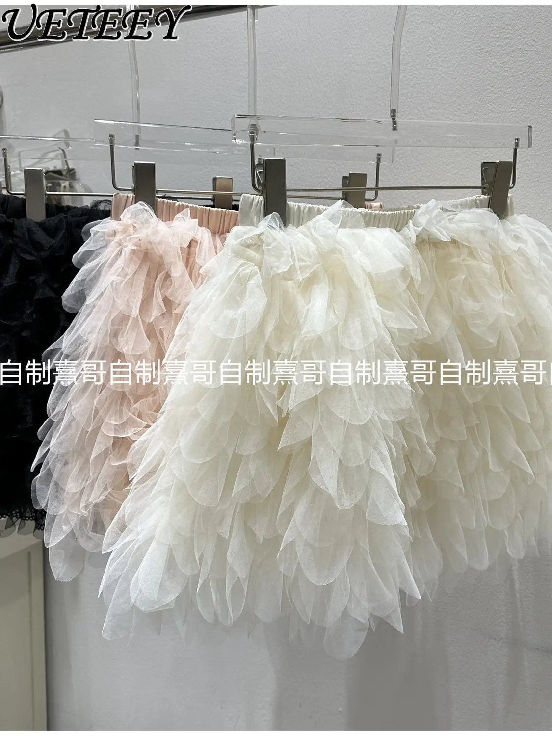 

Новая летняя многослойная сетчатая юбка-кейк для женщин 2026 года, с завышенной талией, утягивающая, пышная, на бретельках, А-силуэт, короткая юбка для девушек