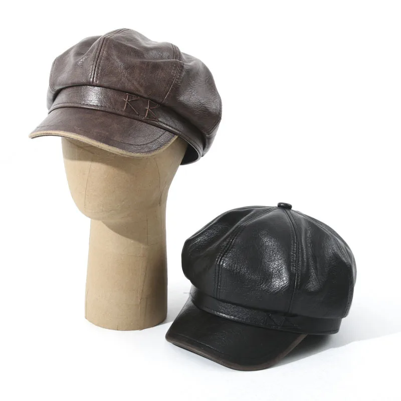 beret-en-cuir-brode-de-lettres-pour-femme-chapeau-de-peintre-octogonal-de-haute-qualite