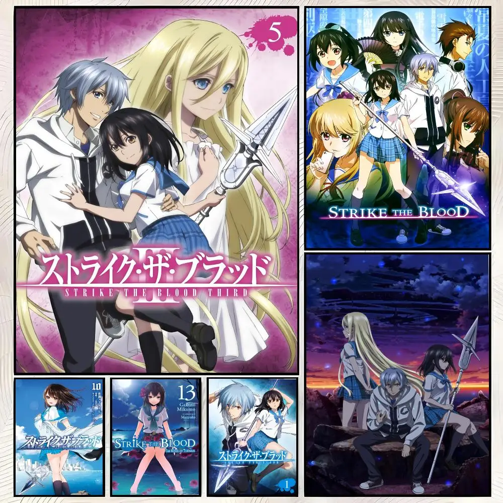 Anime S-Strike the Blood Poster Vintage PP Paper Wall Art Home Decor Print for Bedroom Living Room Aesthetic Gift