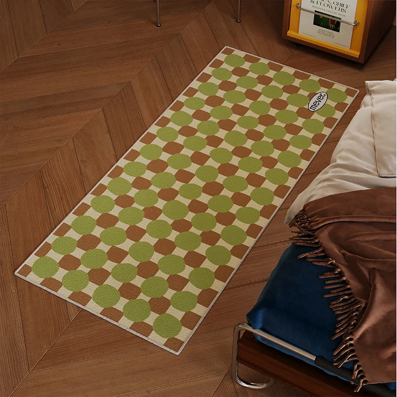Bedroom Bedside Carpet Soft Comfortable Faux Cashmere Rug Retro Geometric Pattern Long Rugs Home Living Room Hallway Carpets