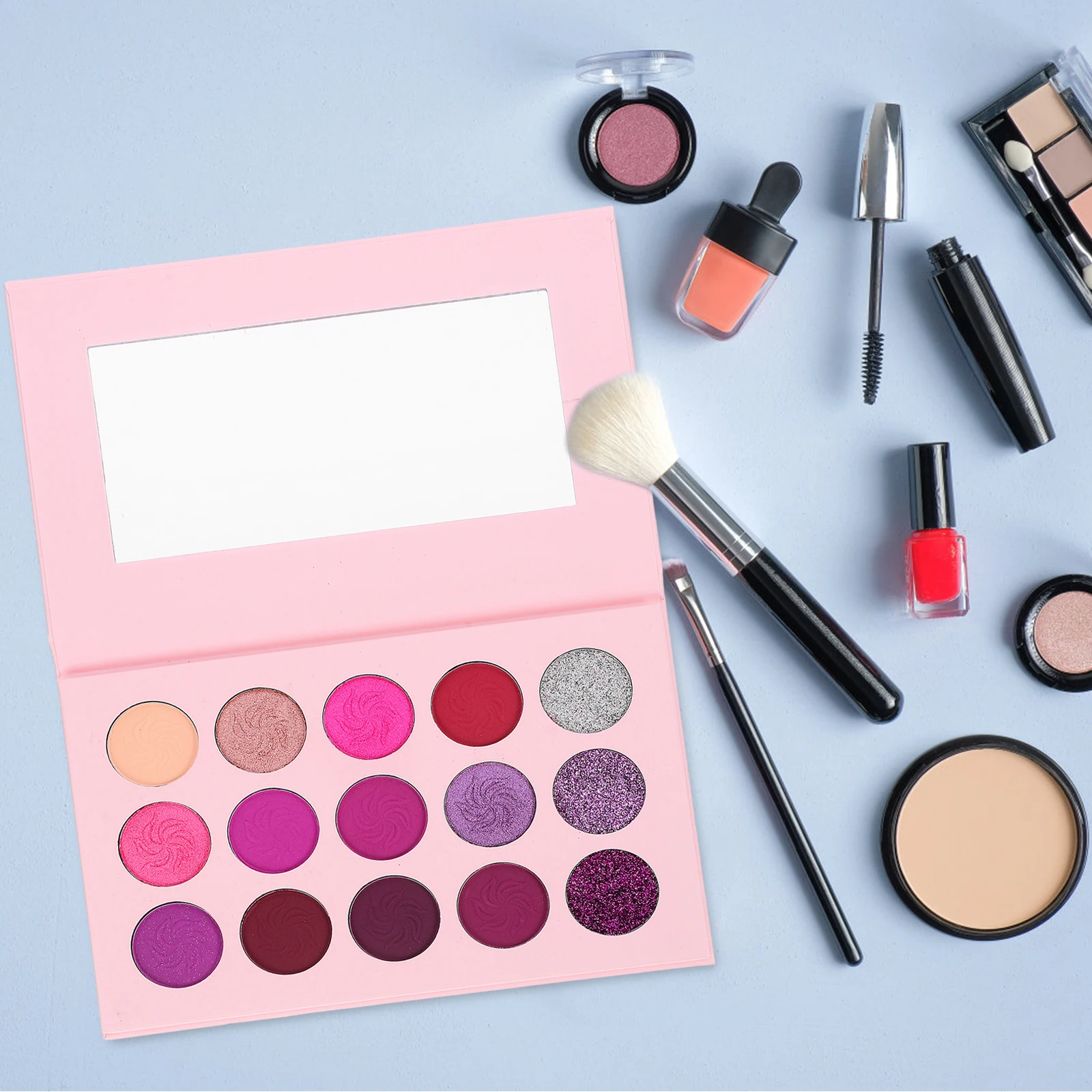 15 色のアイシャドウ パレット グリッター コンパクト メイクアップ 女性 カラフルな四季ミス