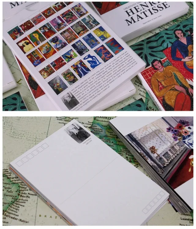 30 pçs henri matisse arte cartões postais presente desejo mensagem cartões para diy adesivo de parede pintura fundo decoração