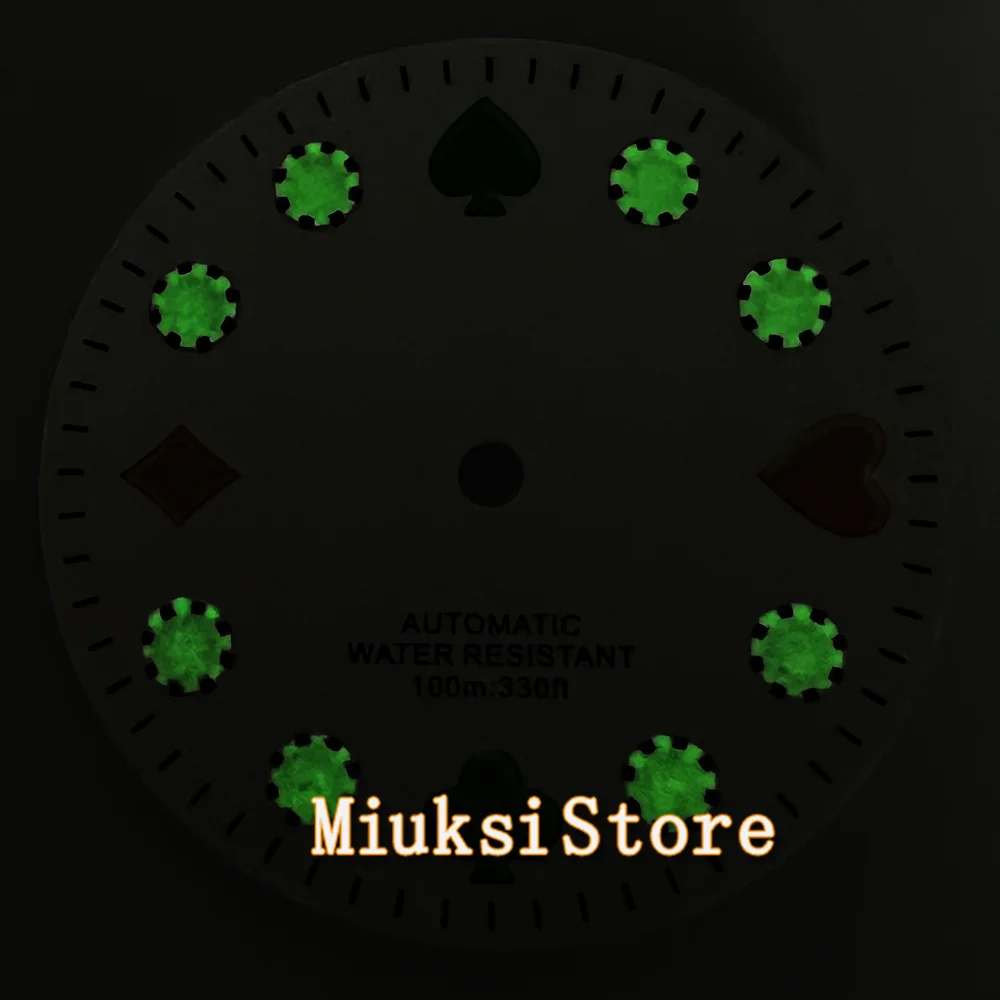 29mm Black White Green Sterile Luminous Watch Dial Fit NH35  Automatic Movement Watch Accessories image 5