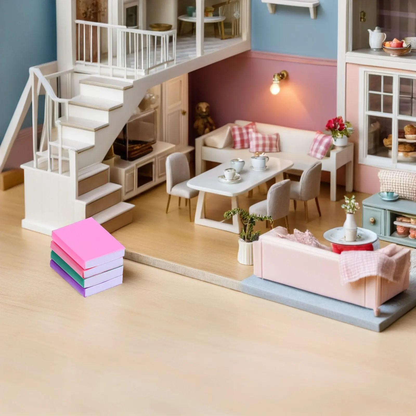 

Набор из 16 миниатюрных пустых книг для декора: реалистичные маленькие книги для кукольного домика в масштабе 1:12, для интерьера, рукоделия и украшения.