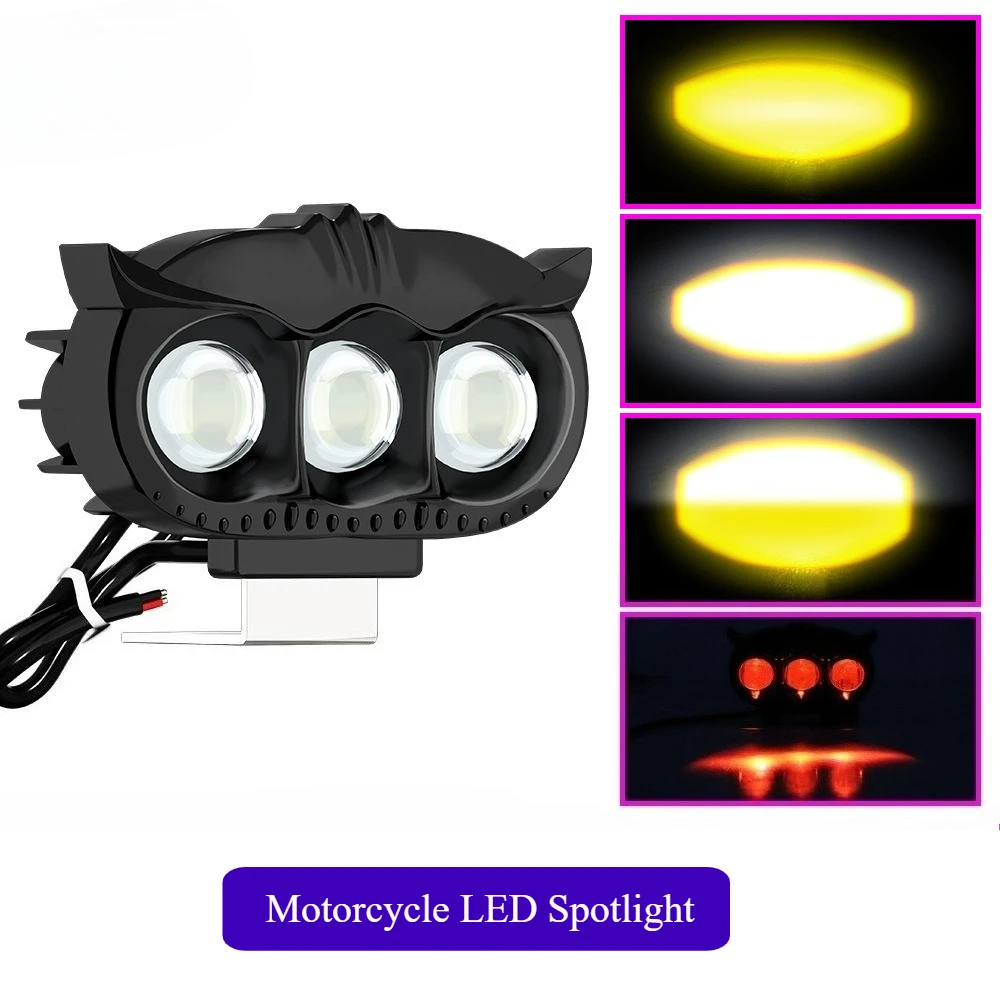 

Motorcycle LED Spotlight Dual Color Hi/Low Beam Fog Lamps 12V 24V For Car Trucks SUV UTV Mini Lens Headlight Driving Light