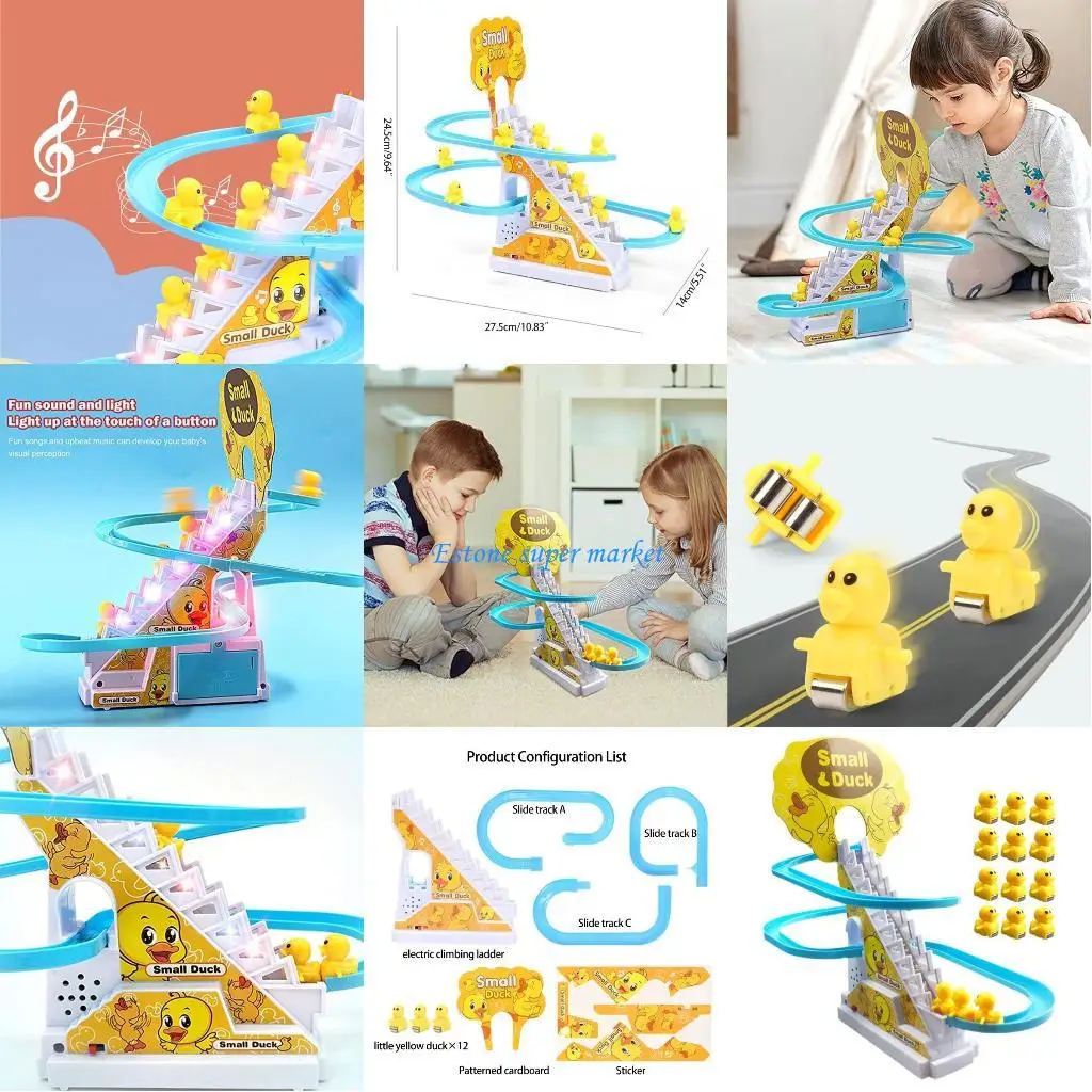 

090B Duck Climbing Stairs with Flashing Lights Develop Babies' Visual Perception