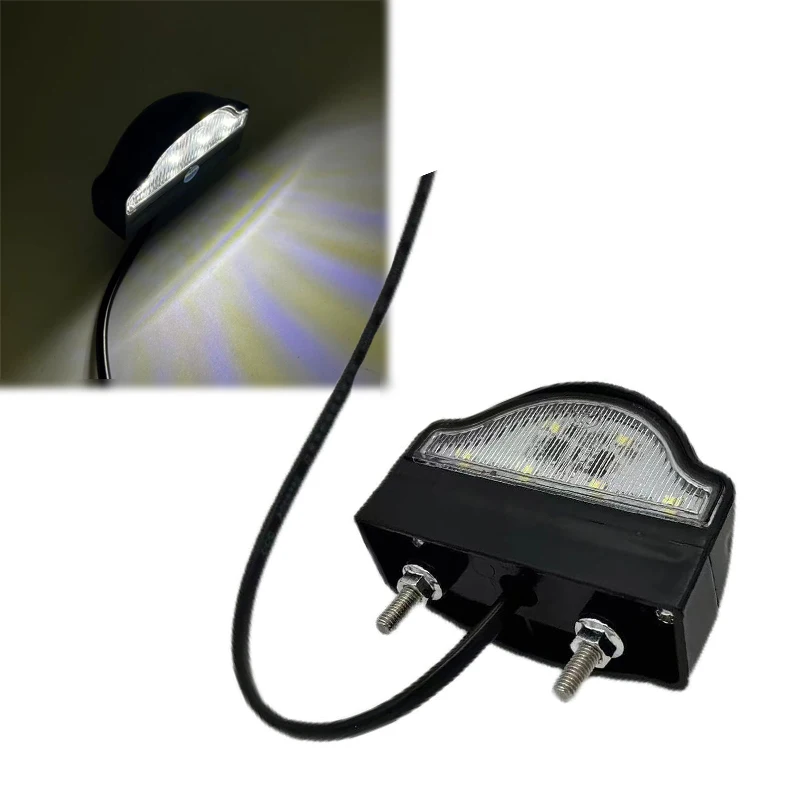 1PC 12V/ 24V LED Motorcycle Tail Lights Plate LED Trailer License Plate Number Lamps For Trailer Campervan Caravan Universal Fit
