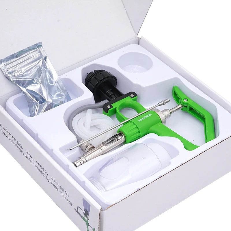 1ml/2ml/5ml Automatic Animal Continuous Syringe Veterinary Equipment With Bottles Vaccination Metal Multifunction Farm 1 Set