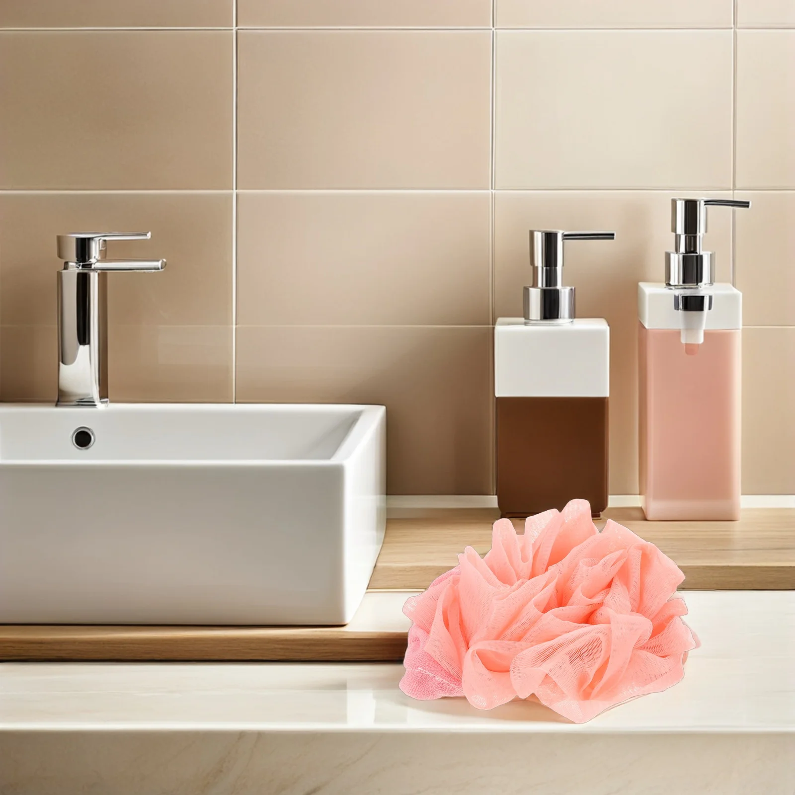 

2Pcs Bath Loofah Hanging Shower Sponge Soft Exfoliating Mesh Body Wash Scrubber Honeycomb Bath Pouf for Skin Care Bathroom