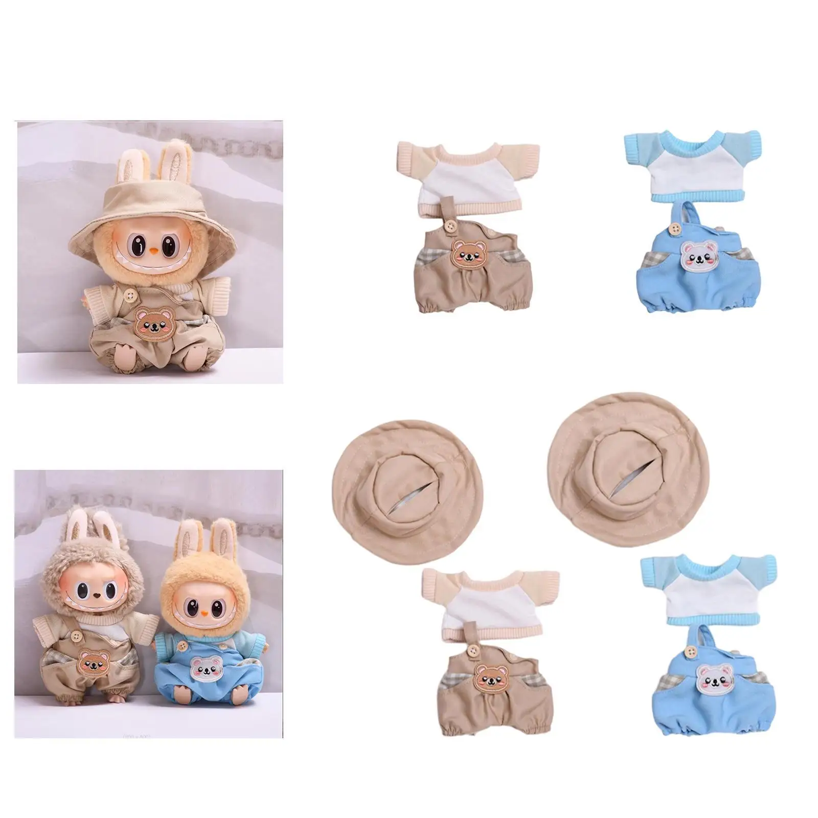 

Наряд для плюшевых кукол размером 15 см и 17 см, включает костюмы и нарядные товары.