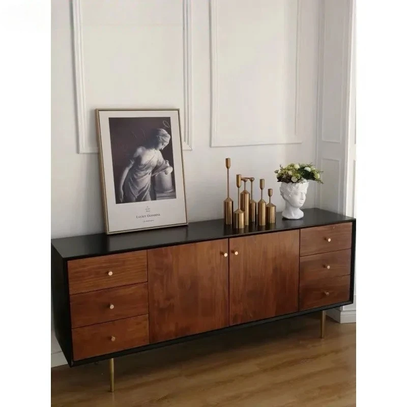 

solid wood dining side retro simple modern locker tea storage chest