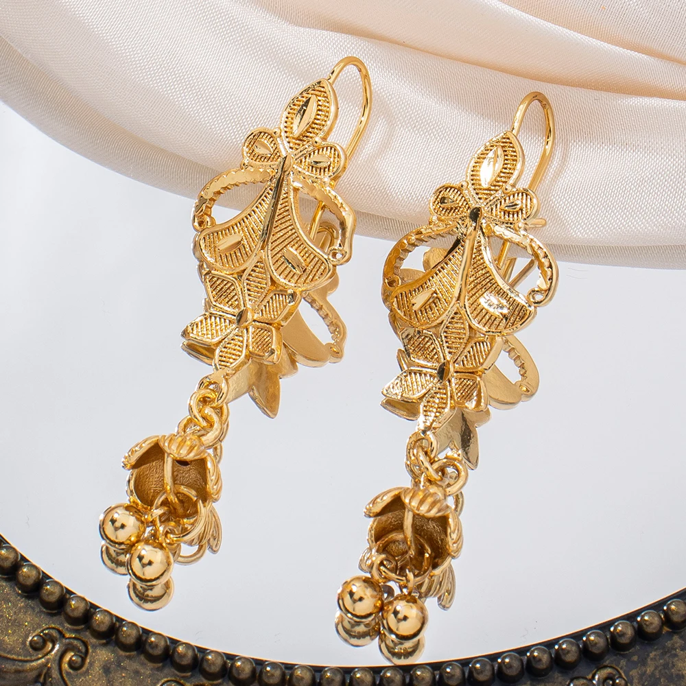Anting-anting berbentuk bunga - Ethnic Fashion Wear For Women ulasan dan harga