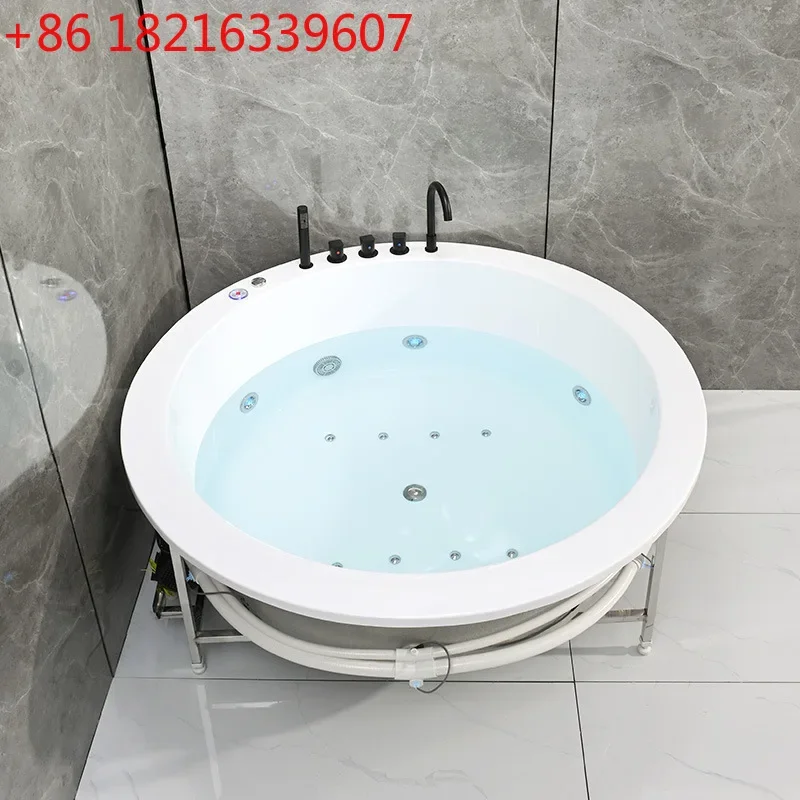 Round recessed bathtub surf massage without skirt independent need self masonry home