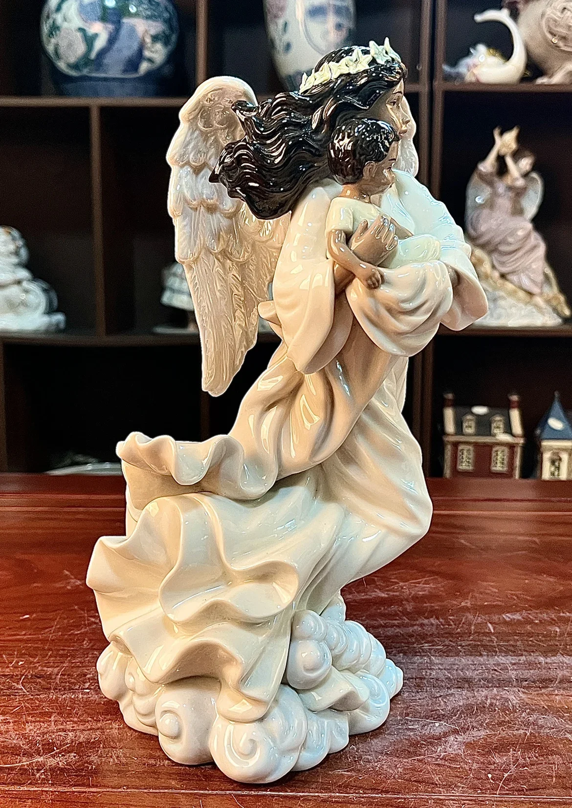 Art Collection Hand-painted Ceramic Crafts Angel And Kid Figurines Angel sculpture New Born Baby Gift Home Decoration