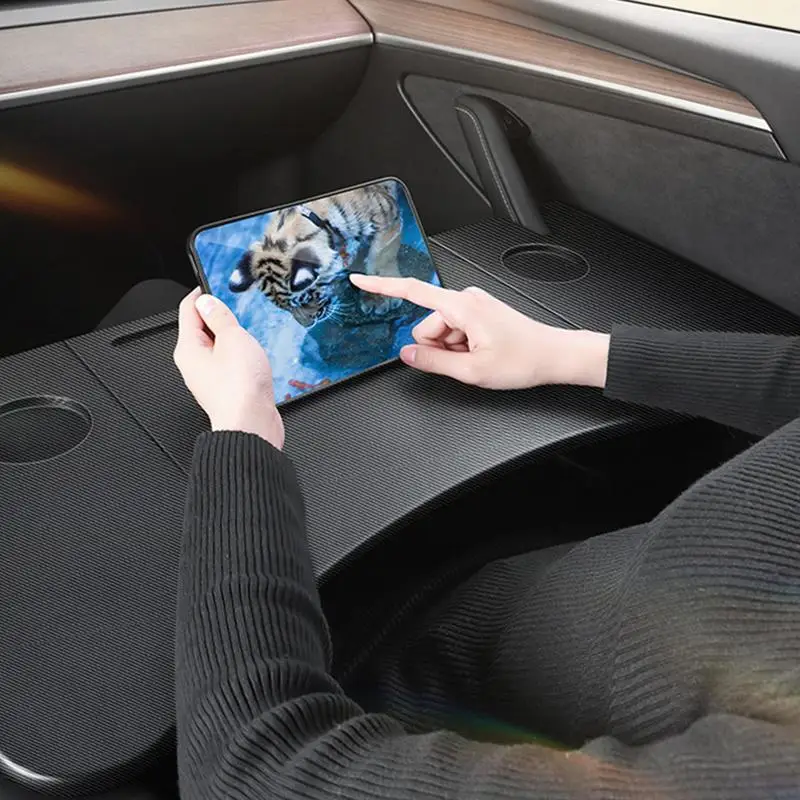 Food Tray Table For Tesla Model 3 Model Y Folding Car Steering Wheel Board Laptop Foldable Desk Mount Eating Drinks Tray Holder