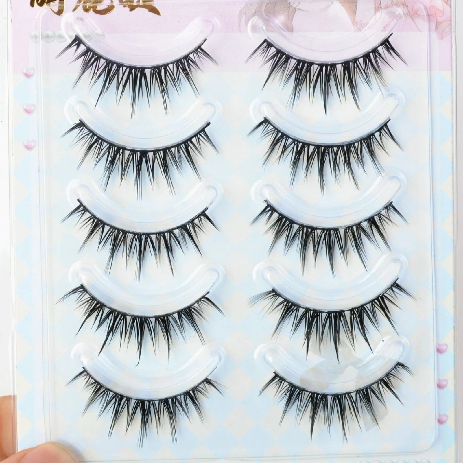 ขนตาปลอมแบบเต็มแถบ DIY สไตล์มังงะ ขนตาปลอมแบบโค้งงอนสไตล์เกาหลี ขนตาปลอมธรรมชาติ ดูหนาแน่น สำหรับผู้หญิง