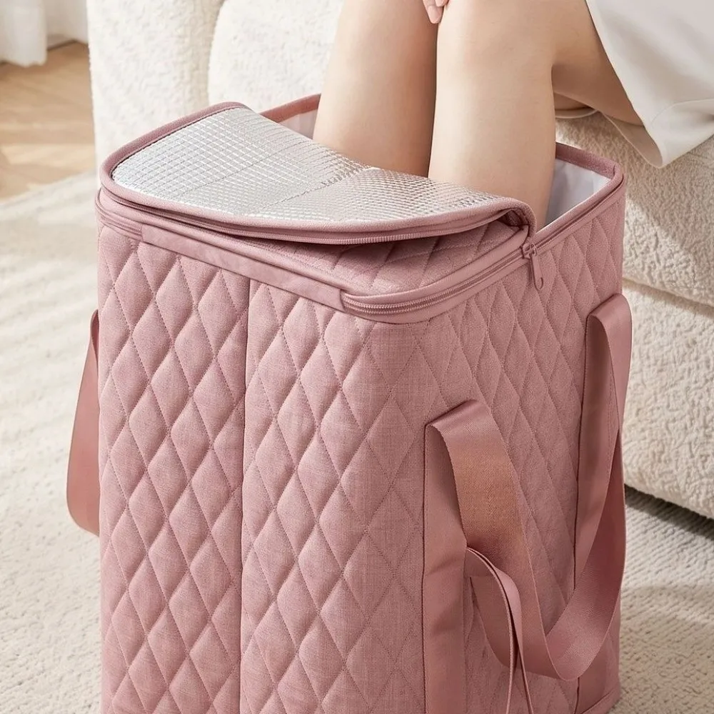 7-Layer Thickened Foldable Foot Bucket Square Stable Base Insulated Foot Soaking Bucket Anti-Leak Witn Lid