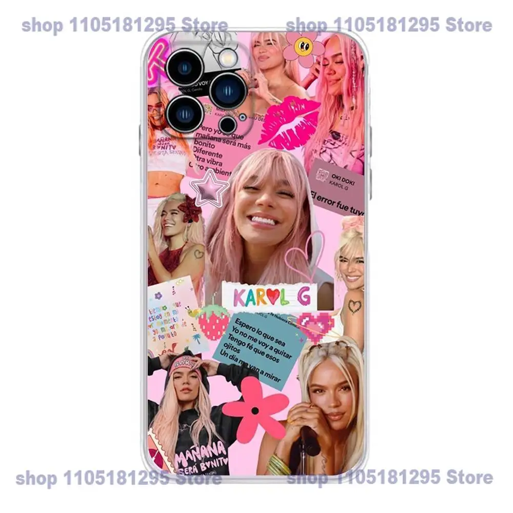 حافظة هاتف K-Karol G Tropicoqueta لهاتف iPhone 17,16,15,14,13,12,11 X,Plus,Pro,Max,XR,Plus,E,غطاء ناعم شفاف صغير
