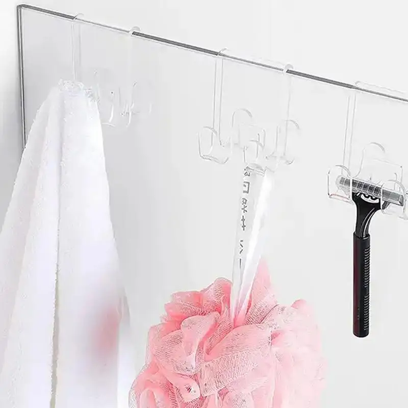 Shower Hooks Over Glass Door Shower Door Towel Hanger Space-Saving Storage Tool For Robes Washcloths Towels And Clothes