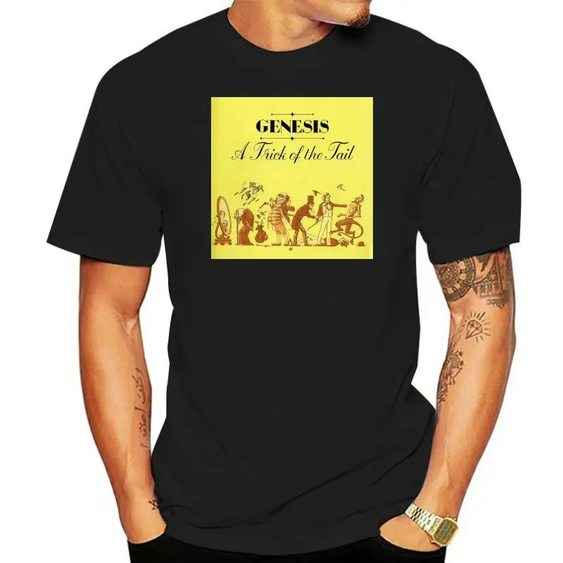 New Cool GENESIS Band A Trick of The Tail Album Men Black T-shirt Size S-3XL Cotton Fashion Men T Shirt Basic Tops