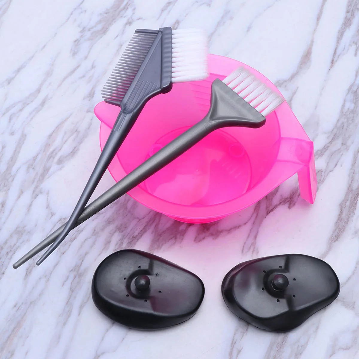 

7Pcs Hair Coloring Dyeing Kit Hair Dye DIY Tool Dye Brush Comb Mixing Bowl Ear Caps Shower Disposable Cape Elastic Gloves