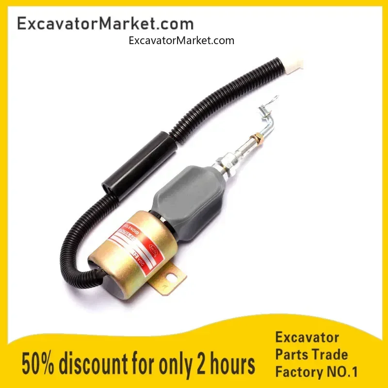 

Cummins Engine Excavator Shutdown Solenoid Valve Electronic Fuel Cutoff Switch 37V78A-56010 High Quality