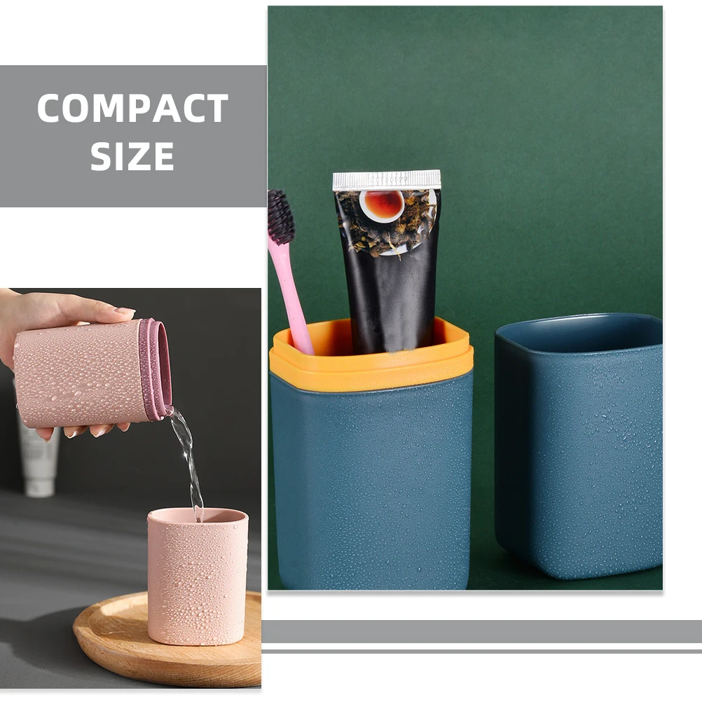 

4pcs Travel Toothbrush Cup Portable Holder Student Dormitory Toothpaste Box Care Dental Supplies Lightweight Compact Design