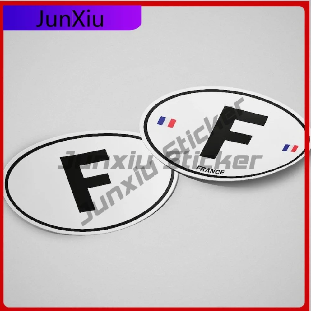 

France Flag Sticker Oval-shaped White and Black Country Creative Door Trim Laptops Scratch Proof Scratch Resistant Vehicle