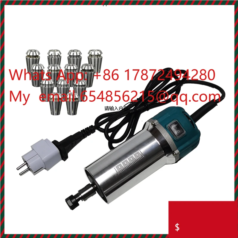 Spindle Motor Air Cooled 1.5KW 1500W Diameter 64mm ER11 Collet Chuck for DIY CNC Router Engraving Machine
