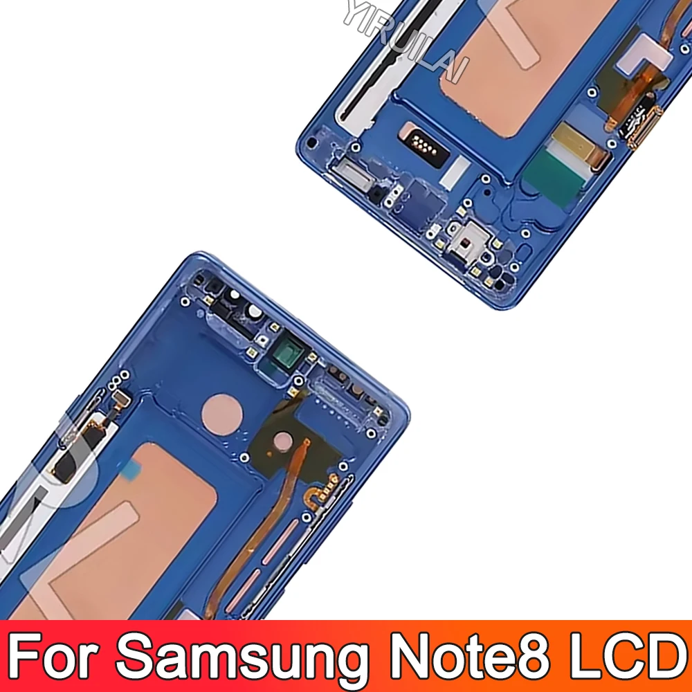 TFT layar sentuh tampilan LCD dengan bingkai, layar Display Digitizer rakitan Note 8 untuk Samsung Note8 N950F N950U N950W N950FD