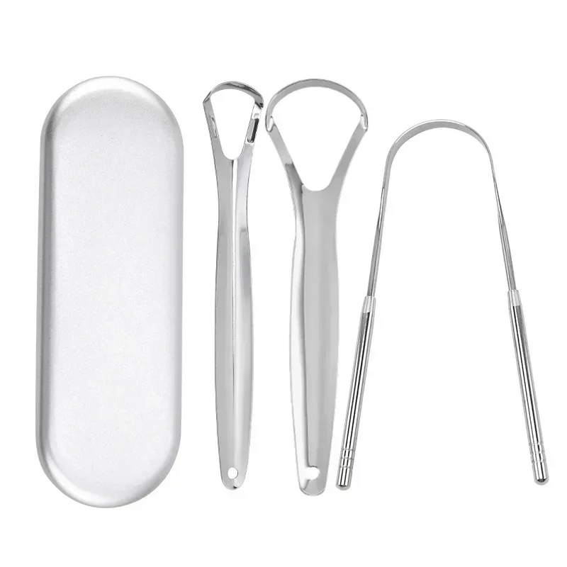 Premium 1pcs/3pcs Metal Tongue Scraper Cleaner for s & Kids Portable Stainless Steel Tongue Scrapers Brushes for Removing