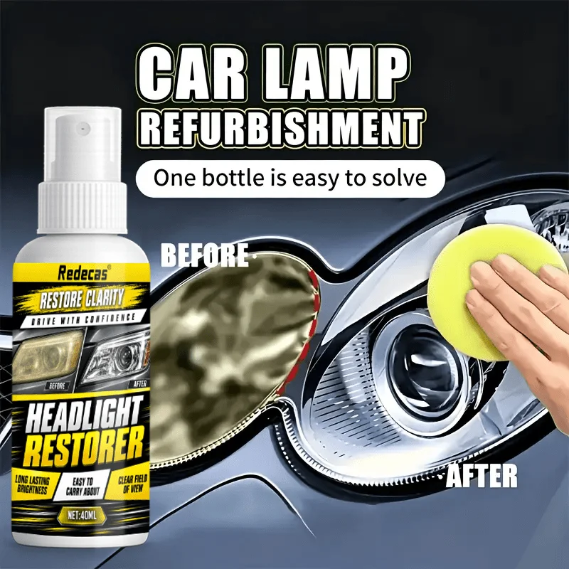 Headlight Repair Spray Remove Yellow Oxidation Fog Instant Brighten Front Rear Lights Prevent Yellowing Oxidation Restoration