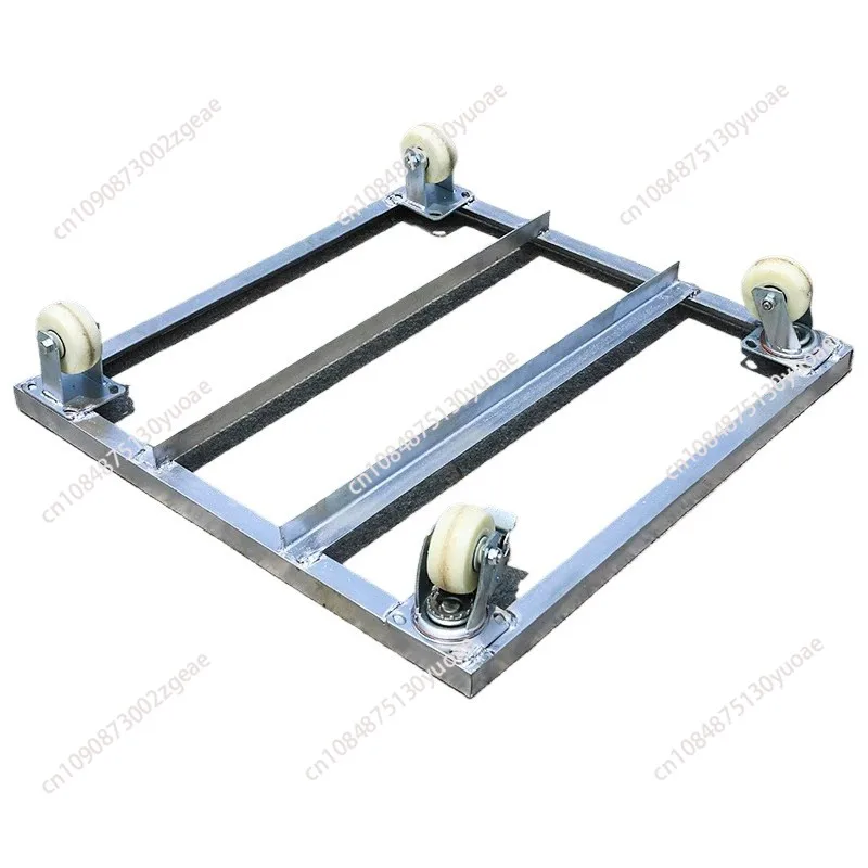 Custom made outdoor mobile freezer bottom tray universal wheel base