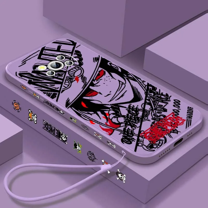 

Comic One Piece Ace Art For Xiaomi Mi Poco X7 X6 X5 X4 X3 M7 M6 M5s M5 M4 M3 F7 F5 F4 Pro 5G Liquid Left Rope Phone Case