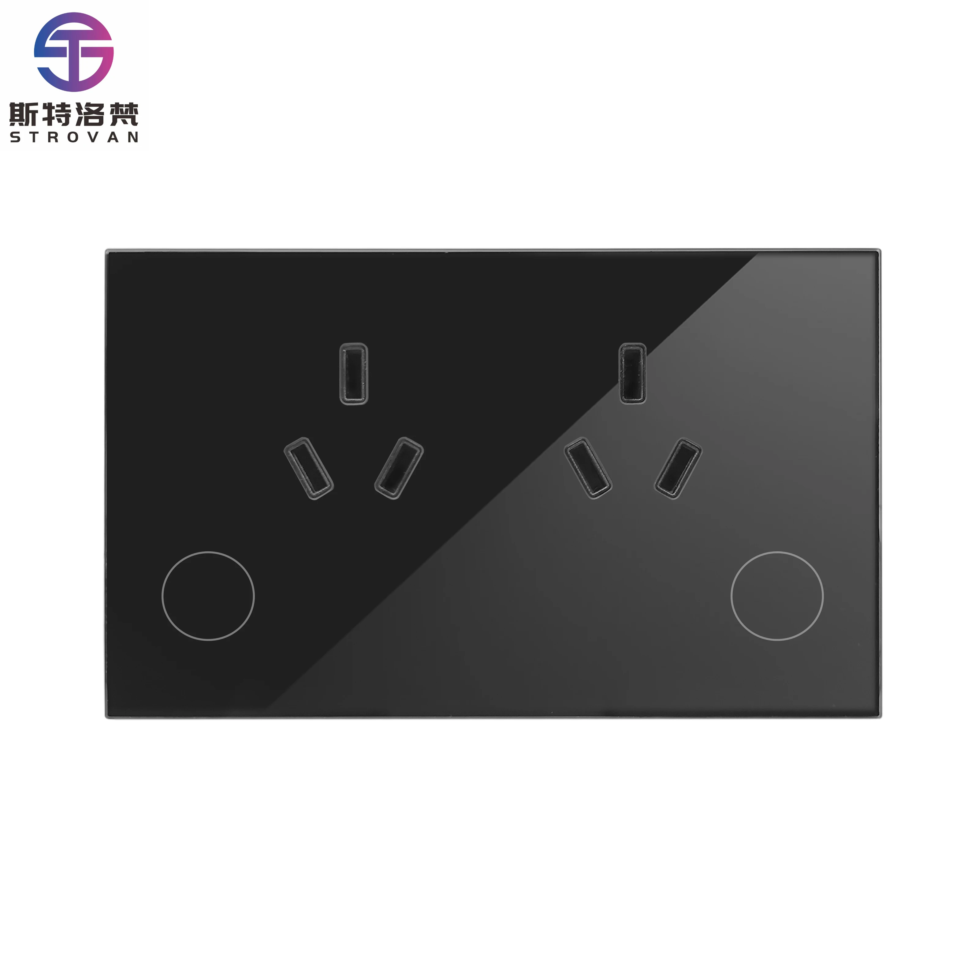 

STLF AU Standard Smart Socket with Flip Design Alexa and Google Assistant Compatible Touch Switch Wall Socket Double Power Socke