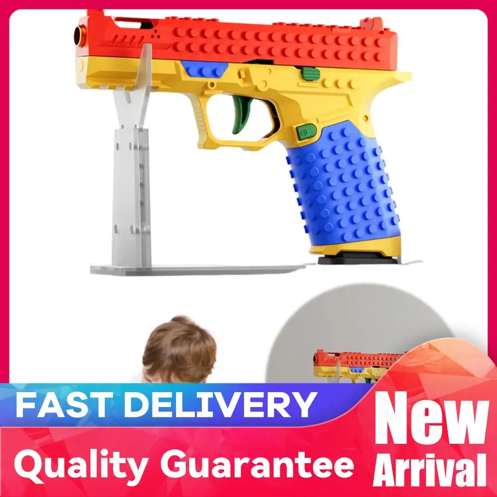 Pistolet na klocki konstrukcyjne SIG17, automatyczny, z wyrzutem nabojów, z efektem blowback, na miękkie kulki, ciągłe strzelanie, do gier wojennych na zewnątrz dla chłopców.