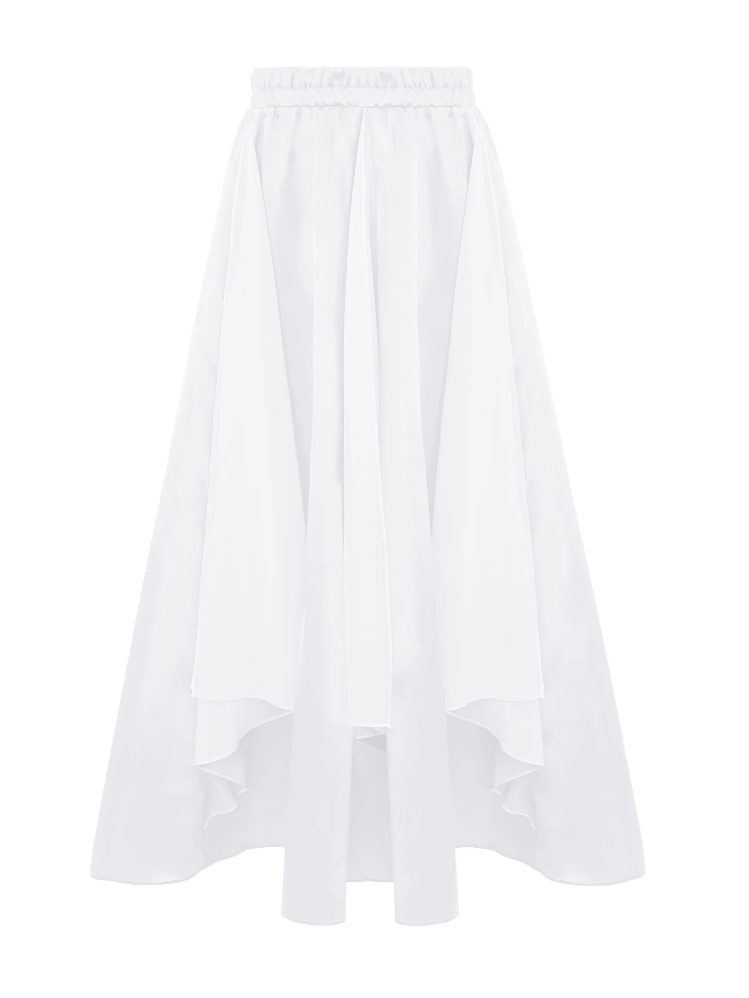 Kids Girls Lyrical Dance Costume Worship Praise Liturgical Choir Prayer Outfit Long Sleeve Zipper Satin Tops with Chiffon Skirt