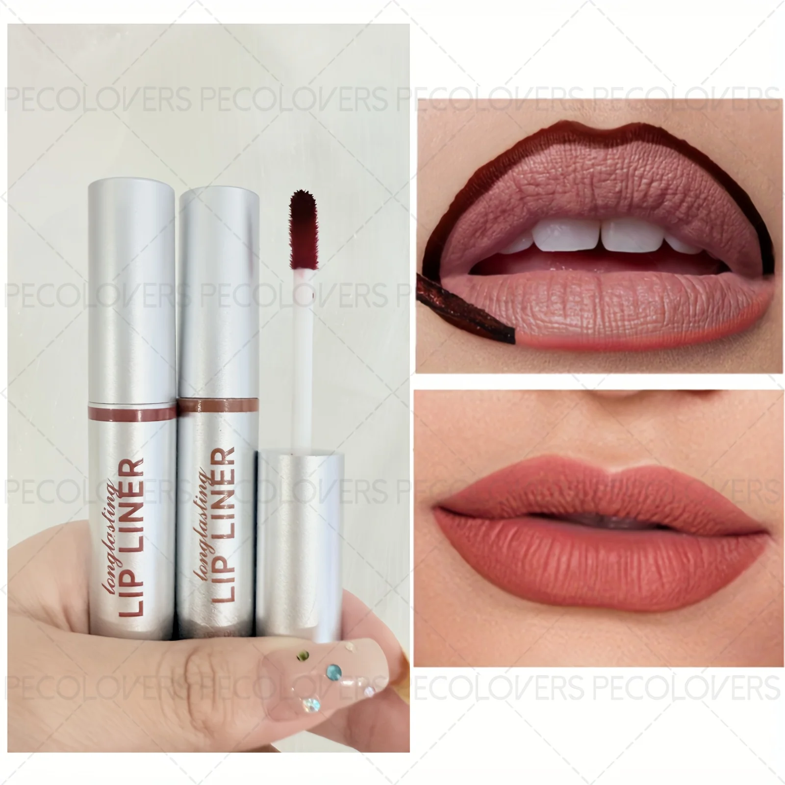 1pc peel-off fosco brilho labial-à prova dwaterproof água, matiz labial de longa duração em tons sexy vermelho marrom para todos os tipos bege claro