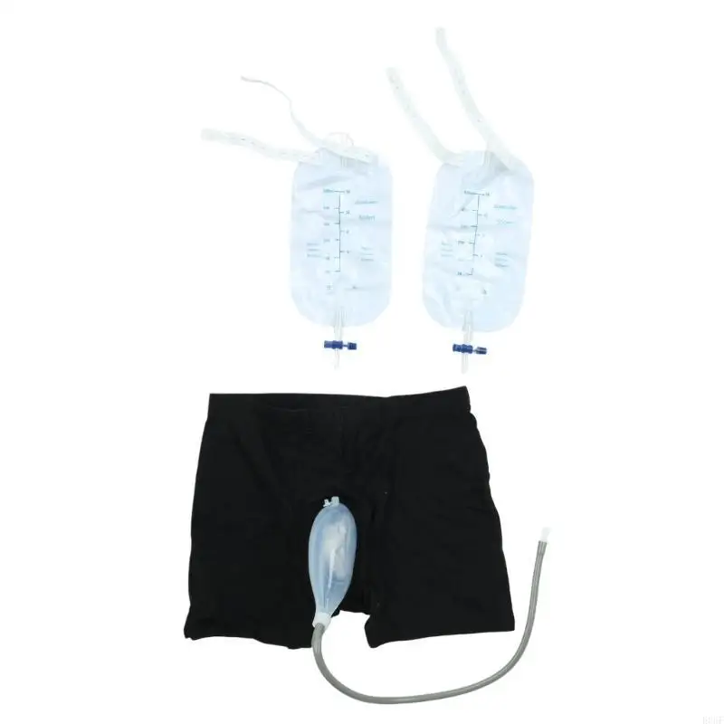 E06F BASS URINE RIUSIBILE MASCHIO BASSO URINE SILICO SCURO URINE SHORTS PEE PHORTS COLLETTORE con catetere per vecchi