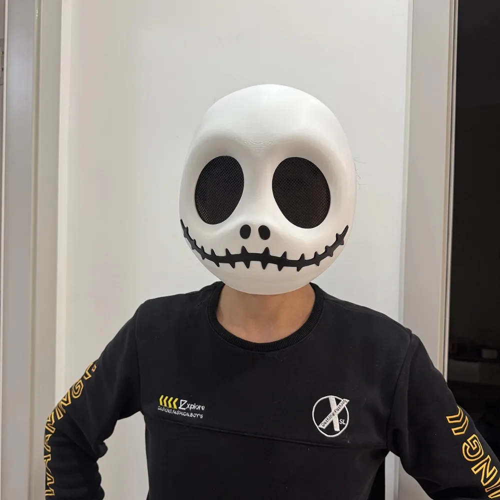 مضحك الإبداعية قناع الجمجمة جاك نصف الوجه تأثيري أنيمي عيد الميلاد حزب ديكور محاكاة ساخرة كرنفال قناع ماردي غرا قناع للرجال النساء #6