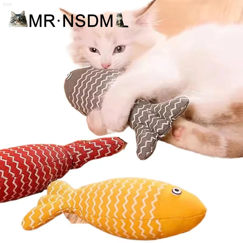 

Fish Toy Scratcher nip Toy Interactive Simulation Fish Mint Fidget Toys Stuffed Playing Toy For Kitten