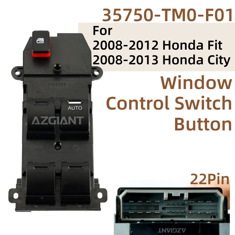 

35750-TM0-F01 для Honda Fit City Car, главный переключатель управления электрическим стеклоподъемником, консоль подъема стекла, кнопка регулятора, ремонт
