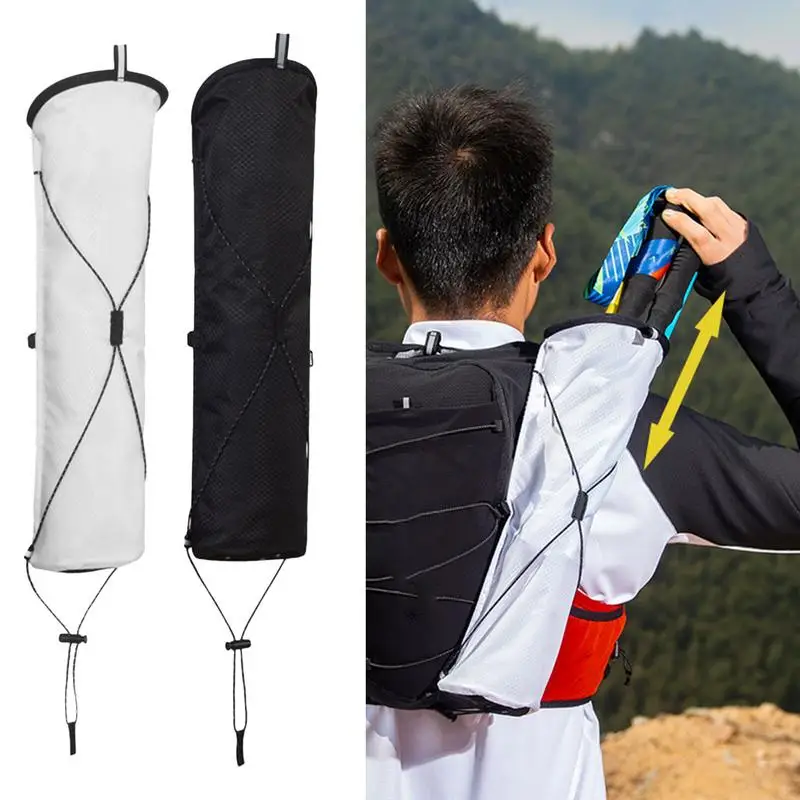 

Portable Hiking Pole Bag Lightweight External Carry Bag Hiking Stick Pouch Fish Bone Pocket Opening Tightening Storage Bag