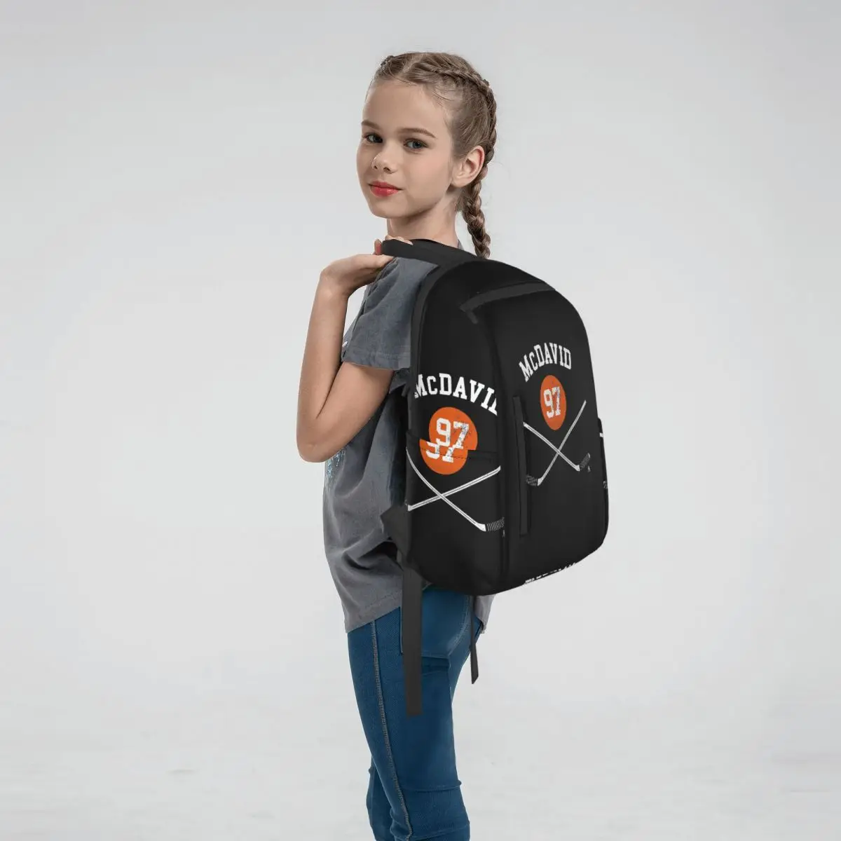 Connor McDavid 97 For Edmonton Oilers Fans Backpack Daypack Boys Girls BookBag School Bag Shoulder Bags for Men Women