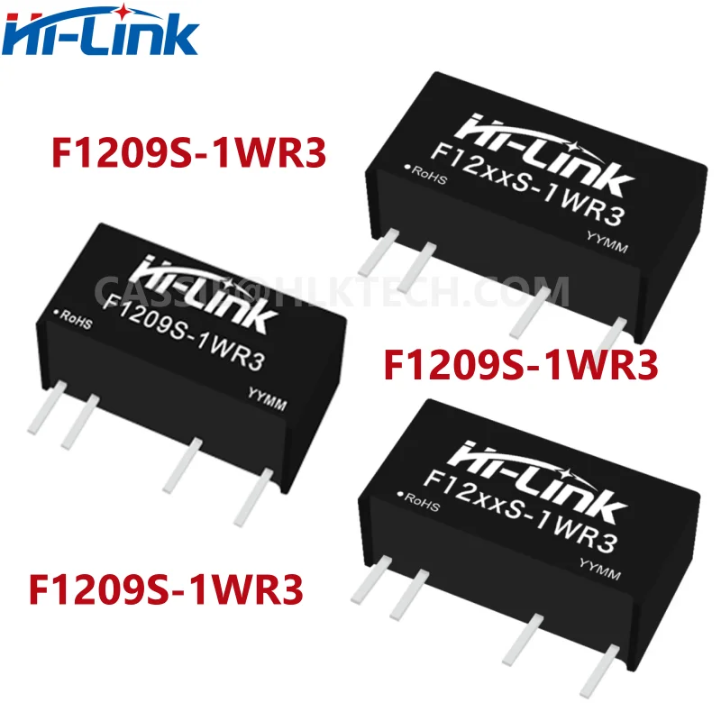 

F1209S-1WR3 Hi-Link 12V Input 3.3/5/9/12/15/24V Output 1W DC DC Mini Power Supply Module Short Circuit Protection