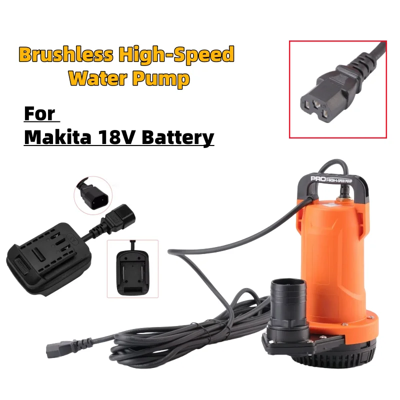 

Brushless High-Speed Mini Submersible Pump - Fits Makita 18V Battery,Home Use,High Lift, Large Flow, Ideal for Watering/Draining