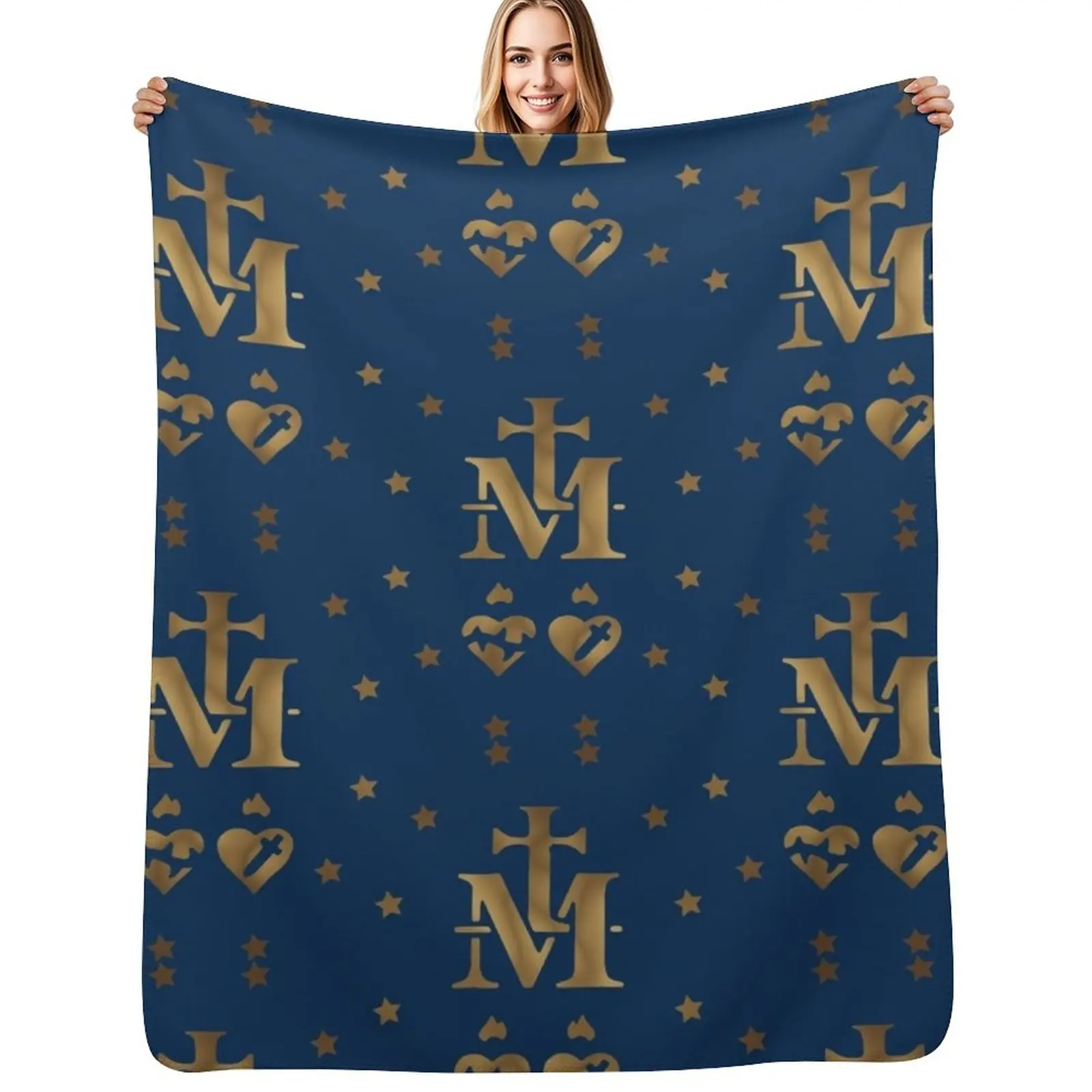 

Miraculous Medal (Mdaille miraculeuse) Medal of Our Lady of Grace Throw Blanket Decoratives Blankets
