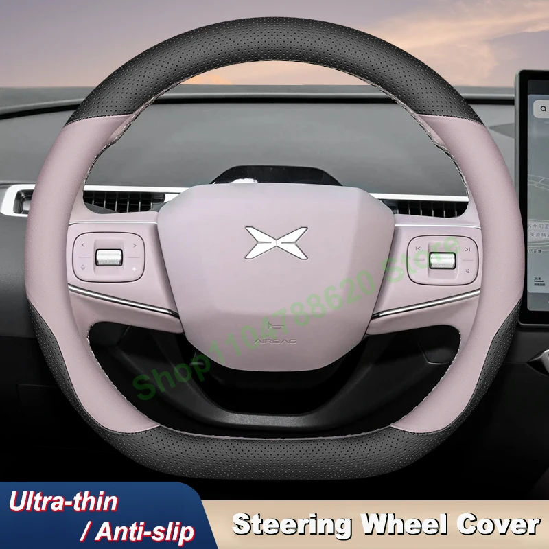 

High Leather Anti-Slip Ultra-thin Car Steering Wheel Cover for XPeng MONA M03 2024 2025 Handle Cover Interior Accessories
